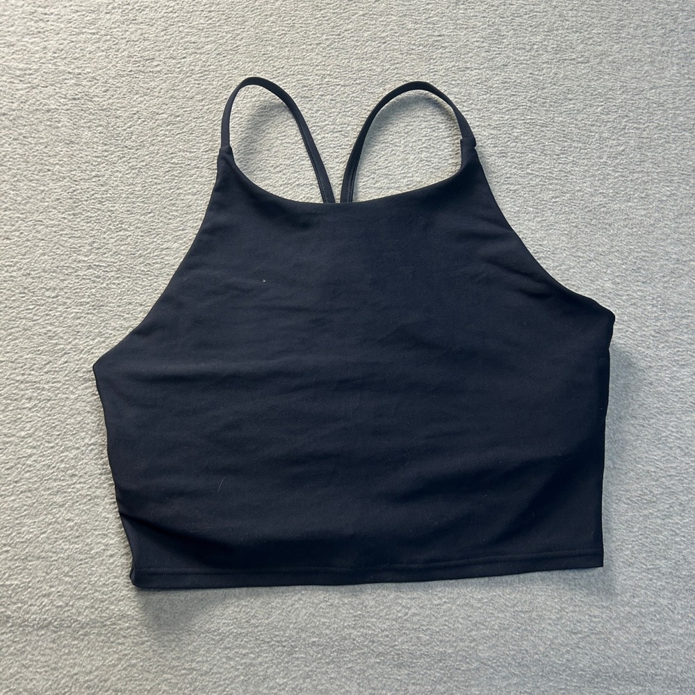 Old Navy Crop Tank Built In Bra Active PowerSoft XL Black Light Support Top